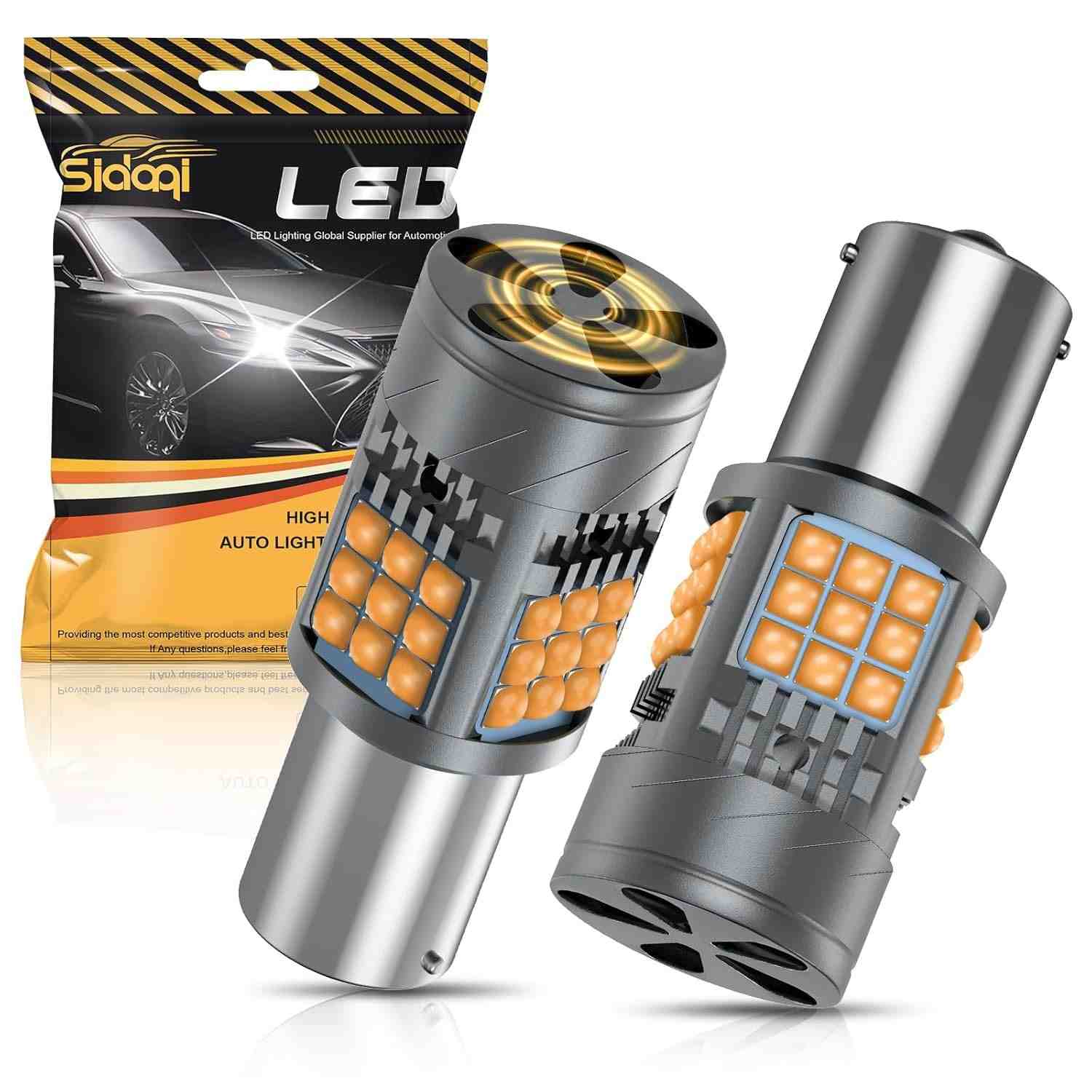 Lâmpada LED Sidaqi 1156 Âmbar CANBUS Anti-Hiperflash 6000LM - Segurança e Estilo para sua Seta!
