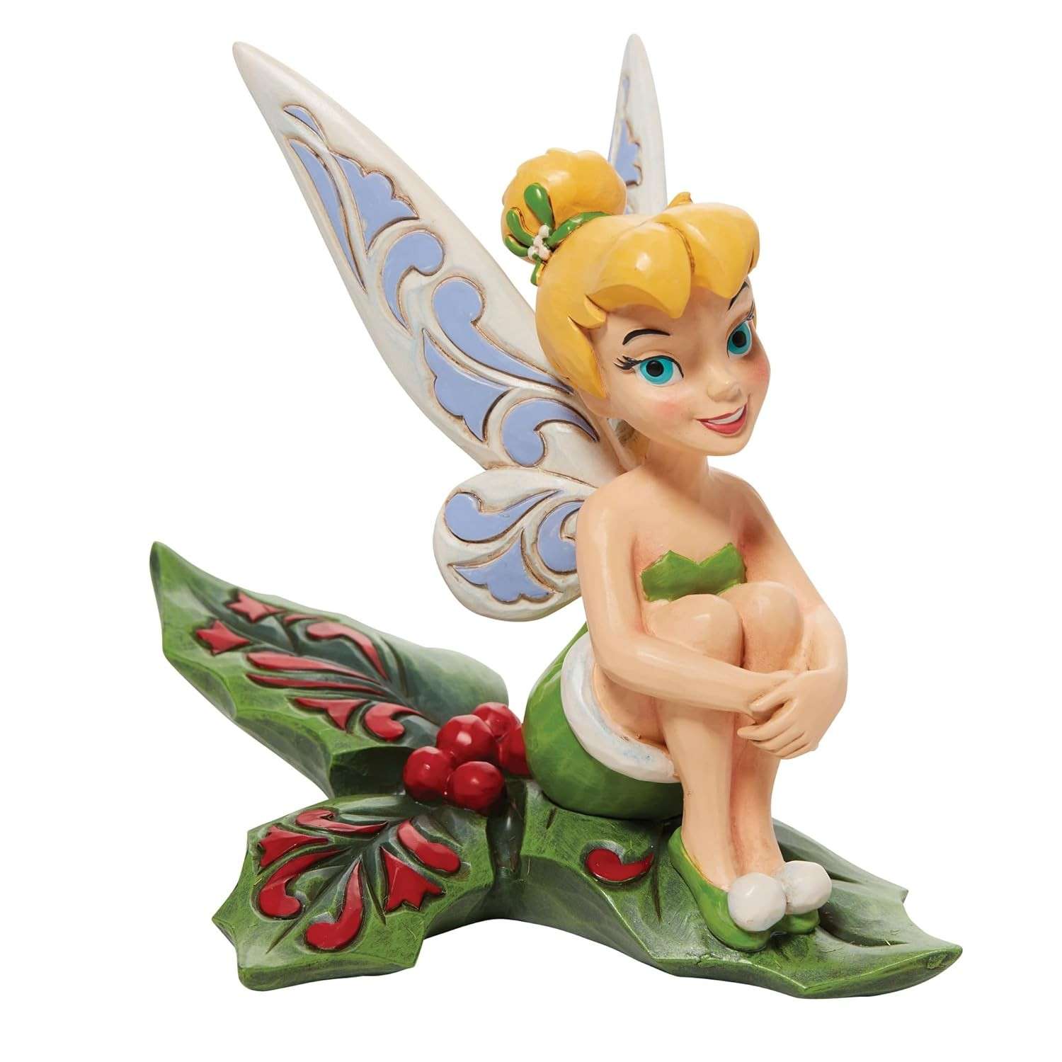 Estatueta Disney Sininho Sentado no Holly - Coleção Jim Shore