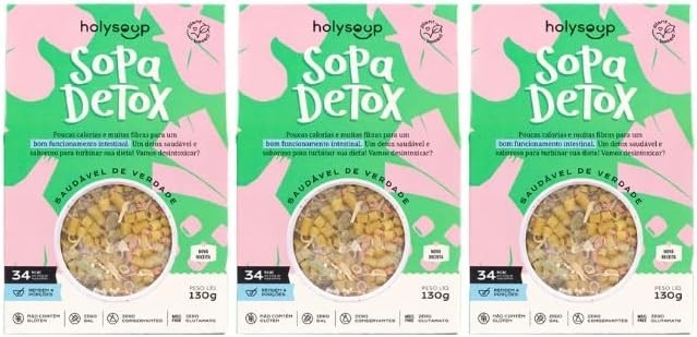 Kit 3X: Sopa Detox Sem Glúten Holysoup 130g