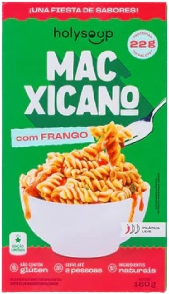 MACARRÃO PROTEICO SEM GLÚTEN HOLYSOUP MAC XICANO 180G