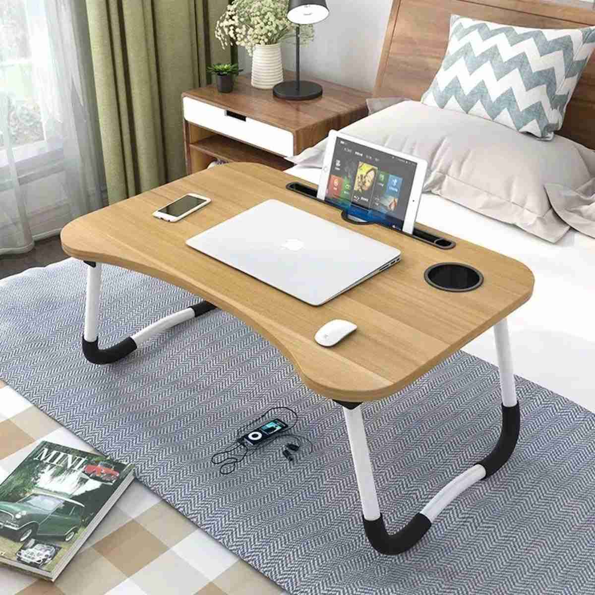 Mesa Portátil para Notebook com Ajuste de Altura e Design Moderno - Ideal para Home Office, Sofá e Cama