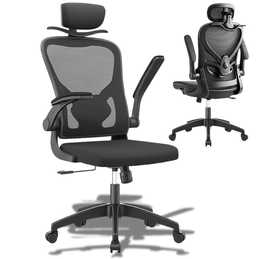 Cadeira de Escritório Ergonômica Premium para Home Office - Apoio Lombar, Reclinável e com Braços Dobráveis