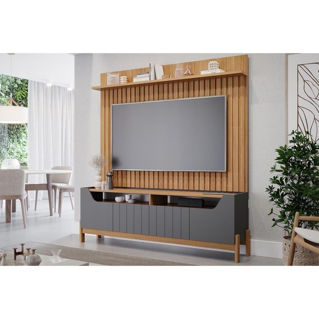 Home Completo Moema: Rack + Painel TV 70" Ripado