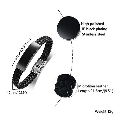 Pulseira Personalizada de Nome em Foto para Homem