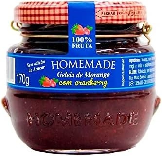 Geleia de Morango com Cranberry Homemade 170g