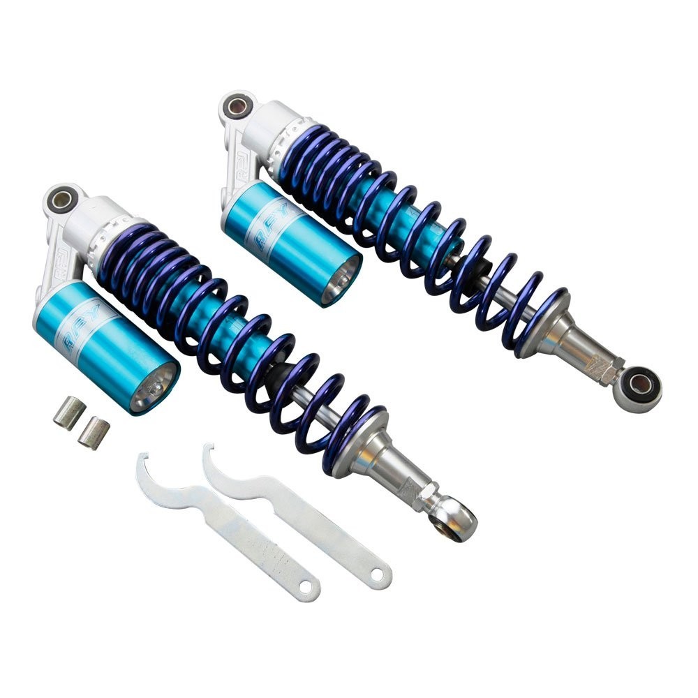 Amortecedores Traseiros Moto 375mm Universal - Conforto e Segurança para Yamaha, Honda, Suzuki, Kawasaki