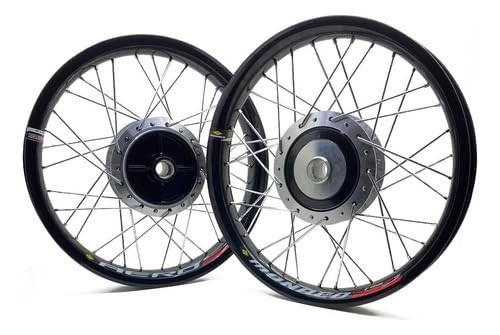 Par de Rodas Aro Monaco Cubo Diamantado para Honda Titan 150, Fan 150 e Start 160