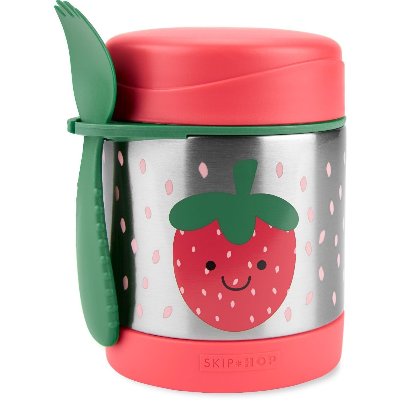 Skip Hop Frasco de Comida de Bebê Isolado com Design Spark - Morango | Mantém Refeições Frescas e Estilosas