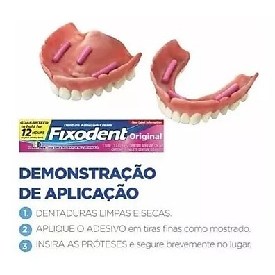 Fixodent Original 68g (2 Tubos) - Fixação Poderosa por até 13 Horas
