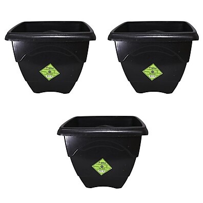 Vasos Quadrados Pretos: Kit 12 para Sua Horta!