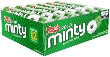 Pastilha Rolly Minty Hortelã com 12un de 29g cada - Docile
