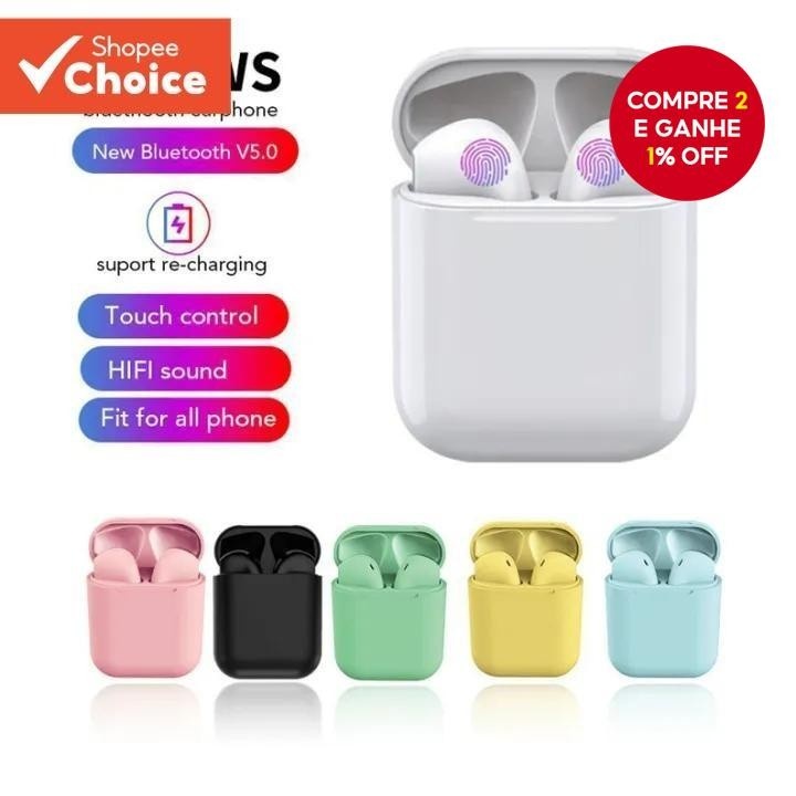 HQAI i12 TWS Fones de Ouvido Bluetooth com Redução de Ruído e Som Hi-Fi