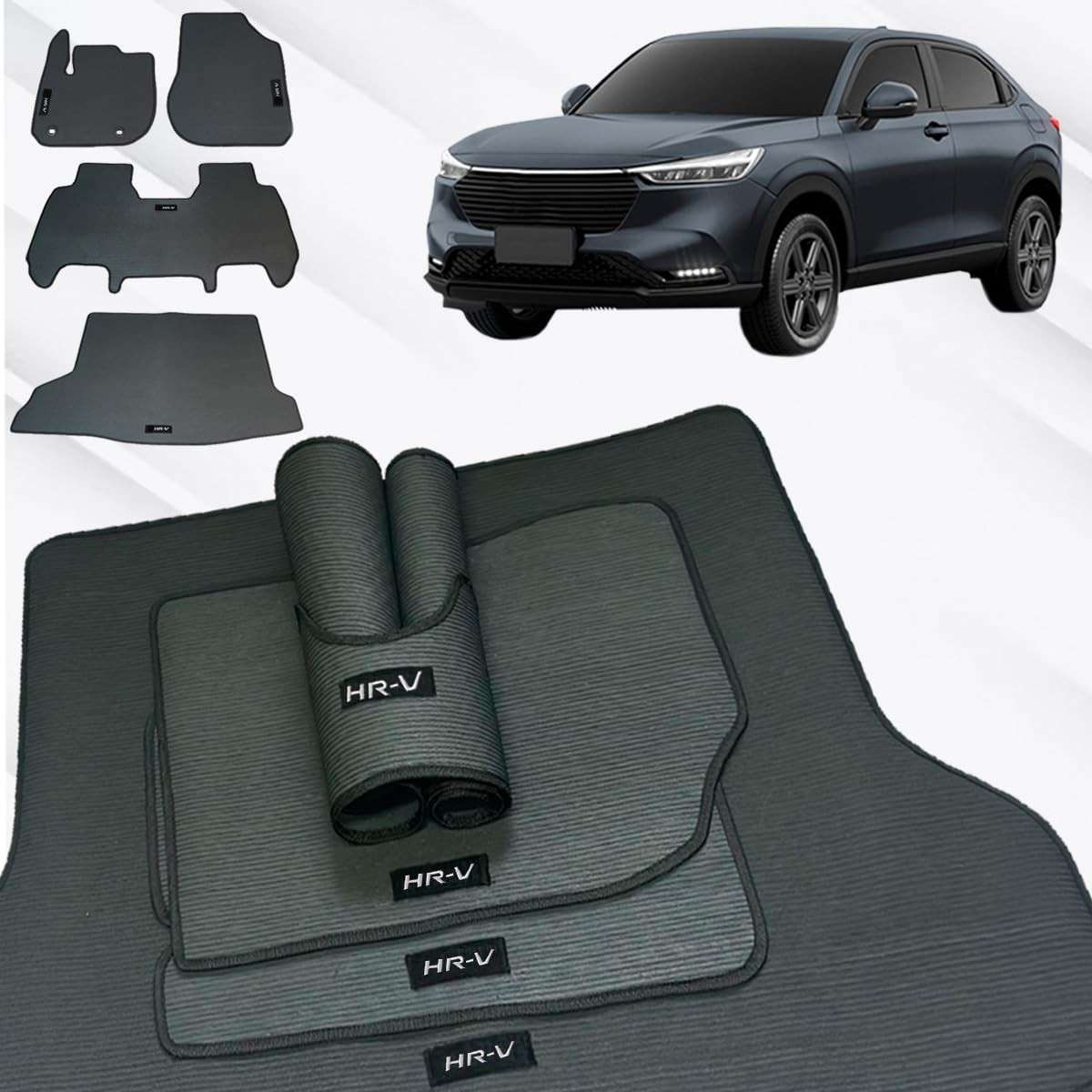 Tapete Borracha HR-V 2023-2025 Traseiro Inteiriço + Porta Malas - Proteção Total!