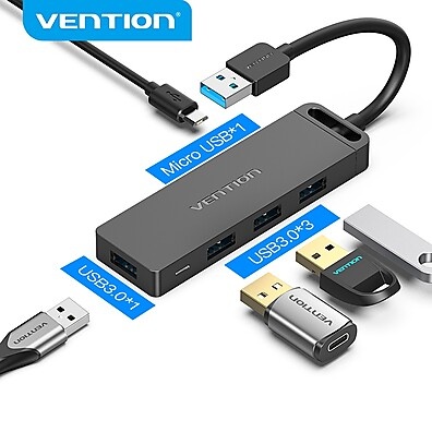 Hub USB 3.0 Vention: 4 Portas e Mais Potência!