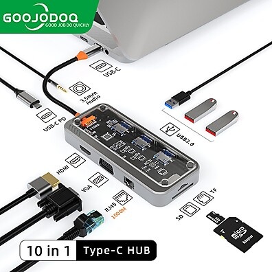 Hub USB-C Goojodoq: Sua Central Multimídia