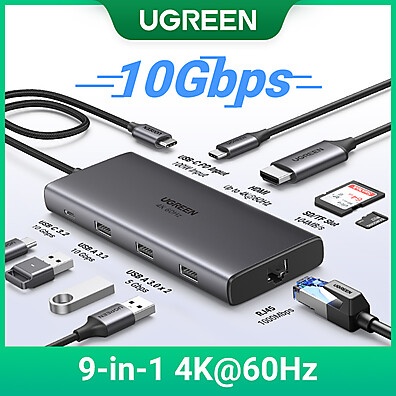 Hub USB C UGREEN 10Gbps: 4K HDMI + Ethernet