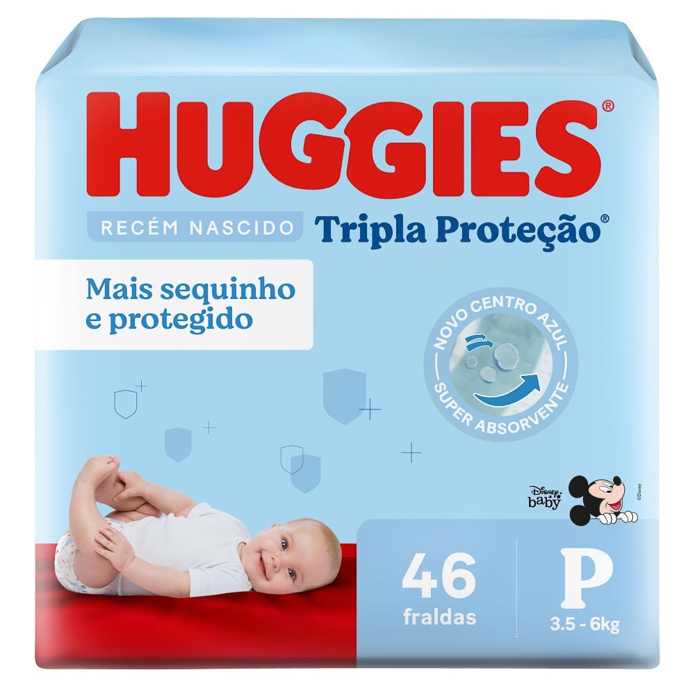 Huggies Tripla Proteção: Fralda P Mega 46!