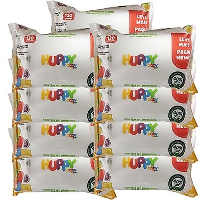 Huppy Baby: 1080 Toalhas Umedecidas para Bebê