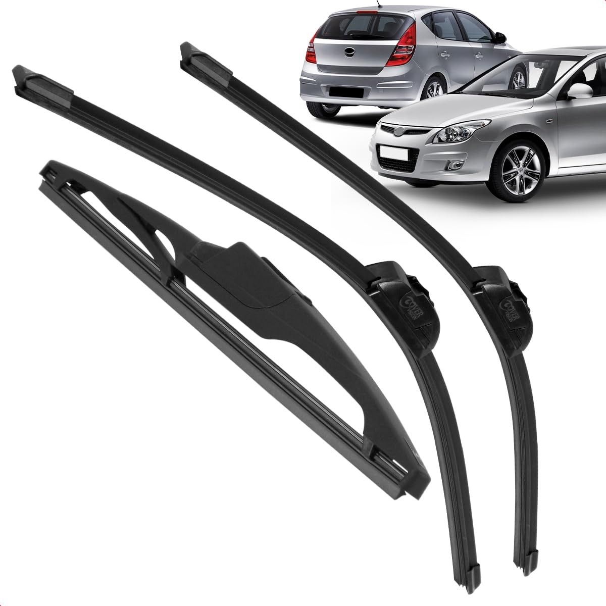 Kit 3 Palhetas Limpador Para-brisa Silicone Hyundai i30 2010-2012 - Visão Clara e Segura