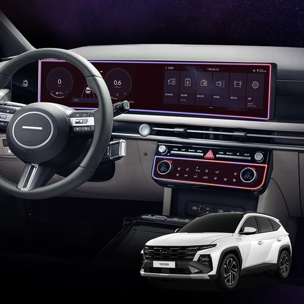 Película Antirreflexo FICS para Hyundai Tucson NX4 (2024-2025): Proteção Premium para Navegação e Tela HVAC