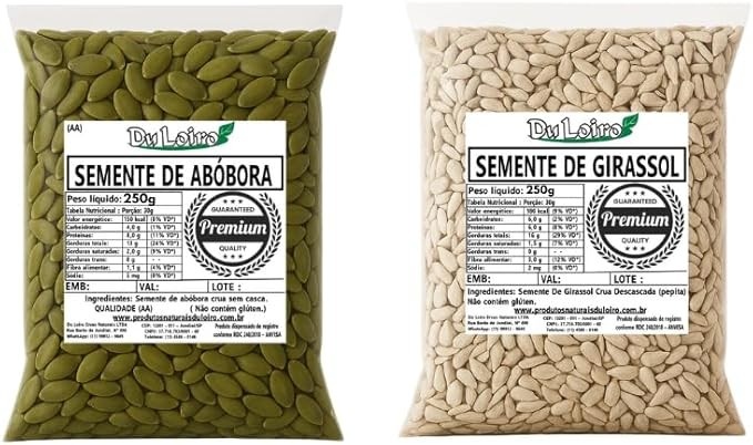KIT ABÓBORA + GIRASSOL – ESCOLHA O TAMANHO IDEAL (250g cada (total 500g))