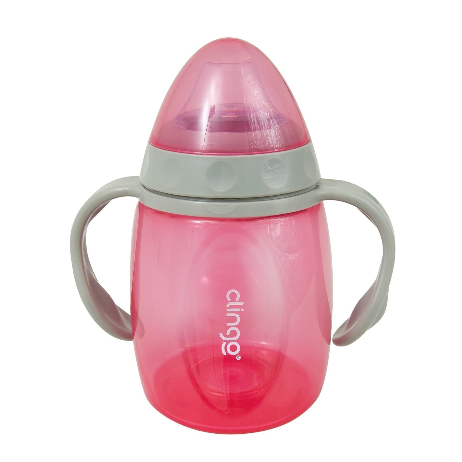 Copo com Alças e Bico em Silicone Colors Rosa - Clingo | Seguro, Leve e Ideal para Bebês