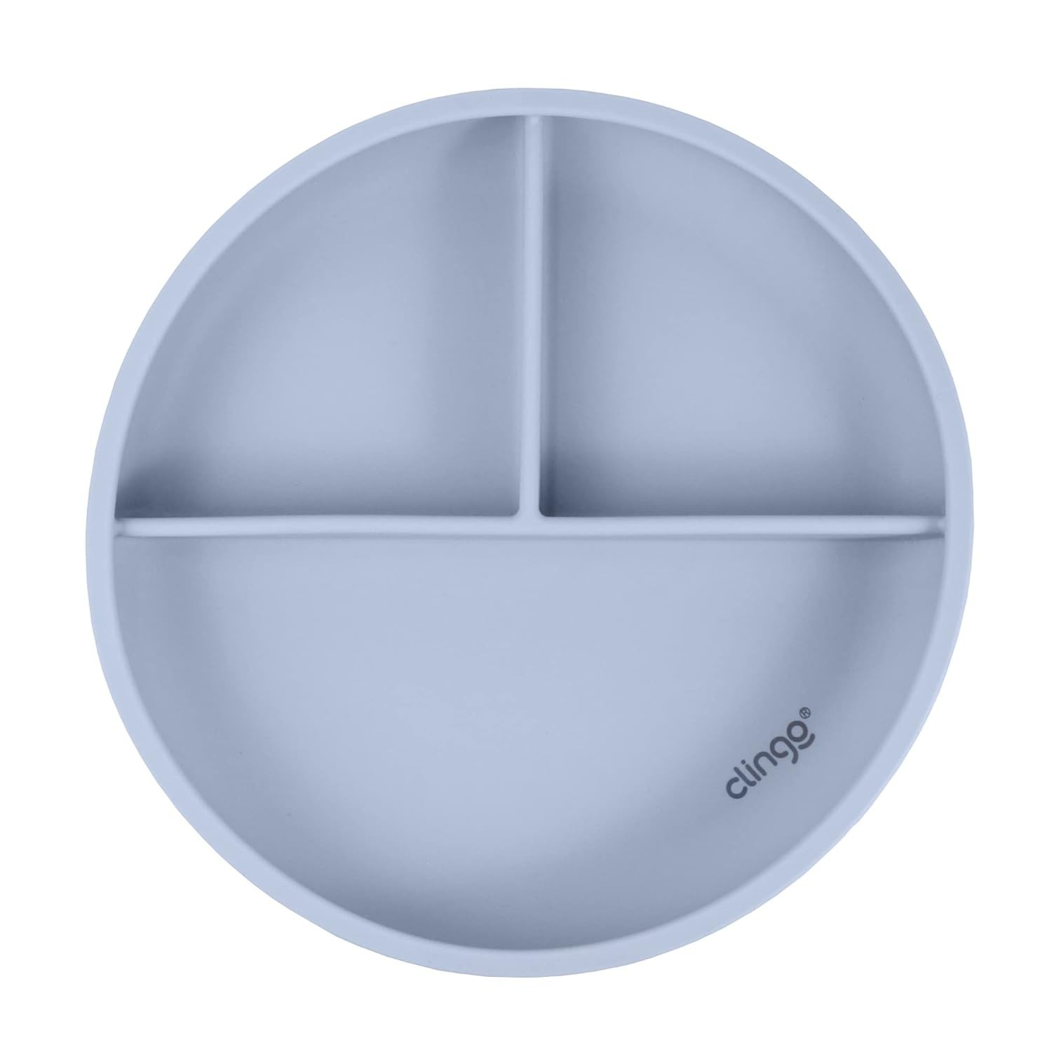 Prato de Silicone com Divisória e Ventosa Azul - Seguro, Atóxico e Ideal para Crianças