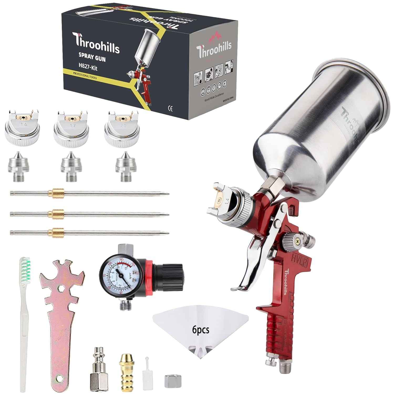 Kit Pistola HVLP Profissional com Bicos 1,4/1,7/2,0 mm – Ideal para Pintura Automotiva e Acabamentos Premium