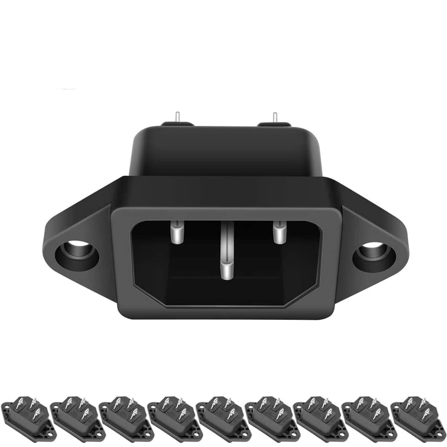 Pacote com 10 Adaptadores de Tomada IEC 320 C14 250V 10A - Conexão Segura e Profissional