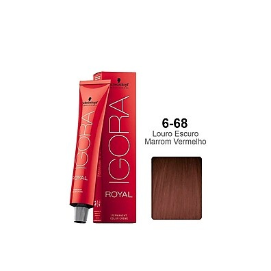 Igora Royal 6.68: Louro Escuro com Reflexo Marrom-Vermelho