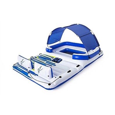 Ilha Flutuante Inflável Bestway: 6 Pessoas, Com Cooler e Diversão Total na Água!