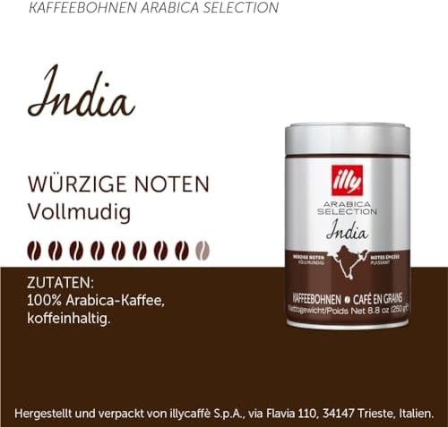 Illy CAFÉ EM GRÃOS ARABICA SELECTION ÍNDIA LATA 250g