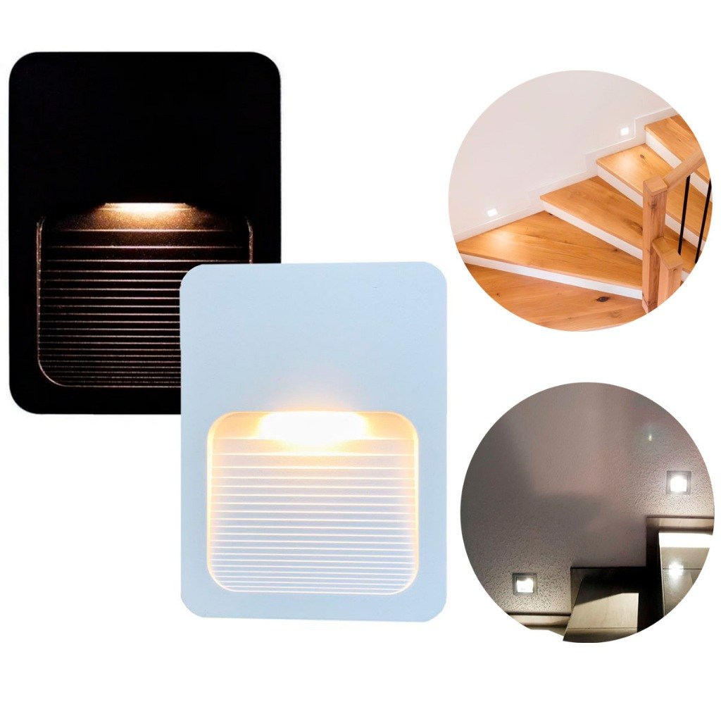 Iluminação Inteligente para Escadas: Balizador LED 2W 4x2 para Externo e Interno