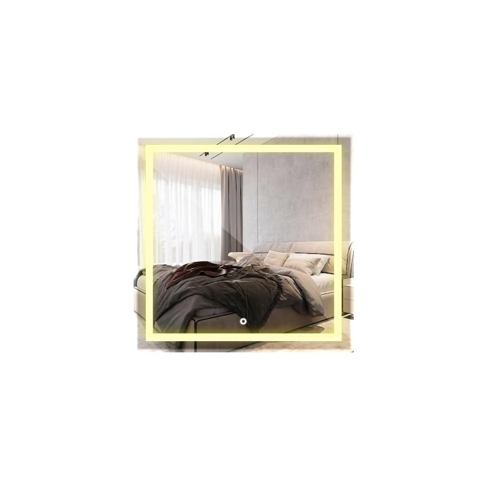 Espelho Quadrado LED com Touch 50x50cm - Iluminação Inteligente e Design Moderno