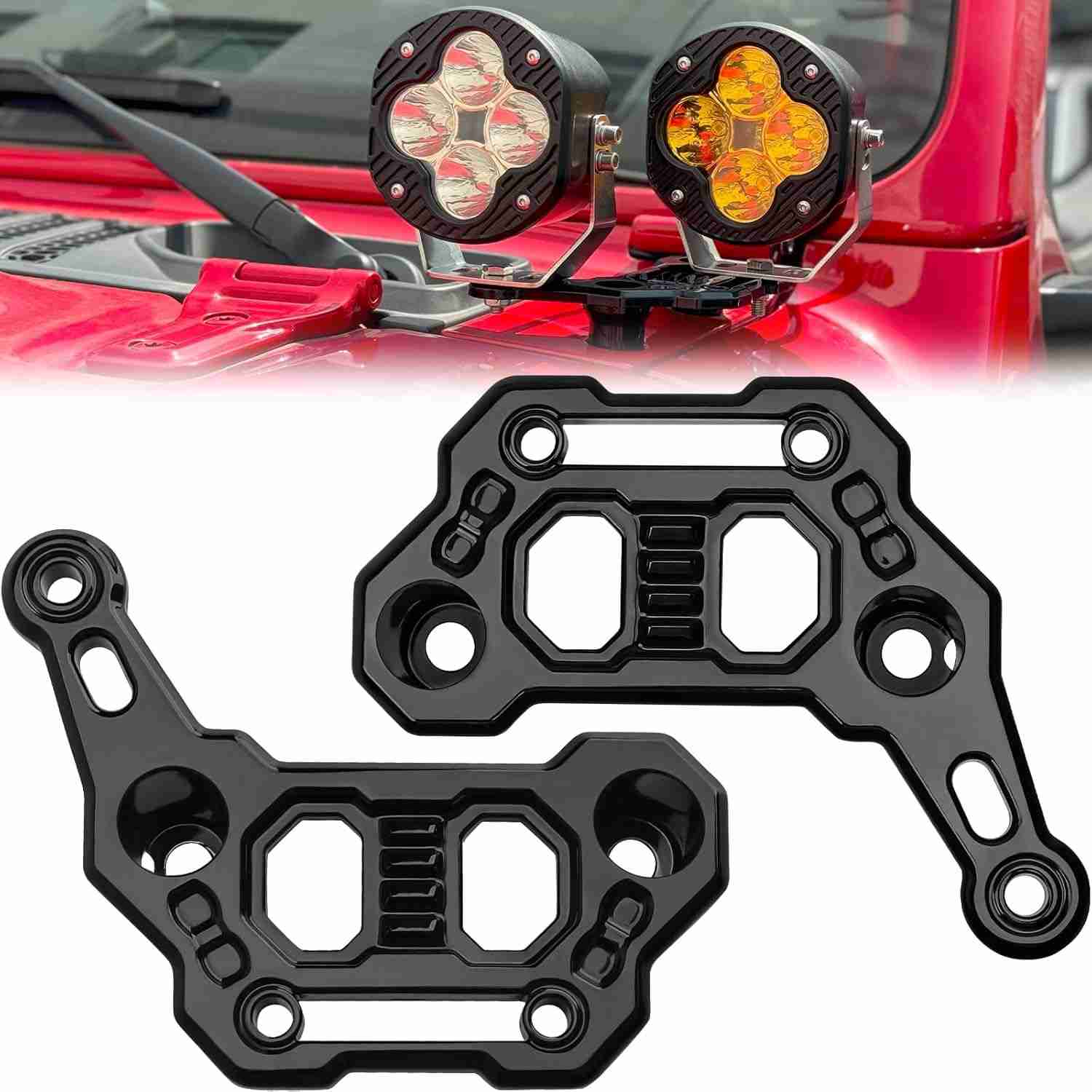 Suportes de Capô Premium para Jeep Wrangler JL/JLU e Gladiator JT: Ilumine suas Aventuras!