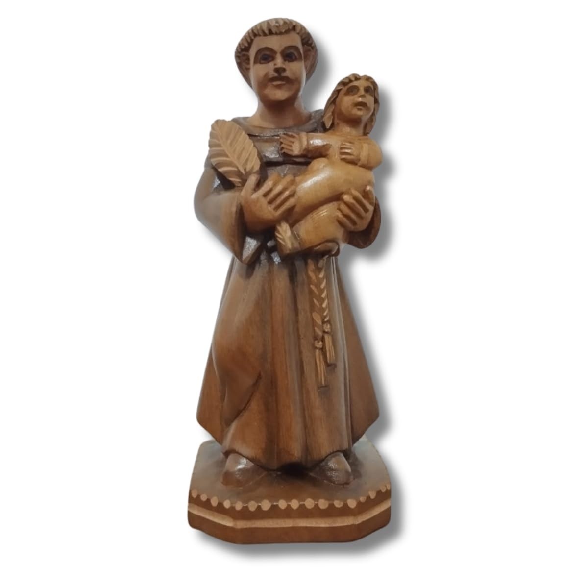 Imagem de Santo Antônio em Madeira 20 cm - Escultura Barroca para Decoração e Fé