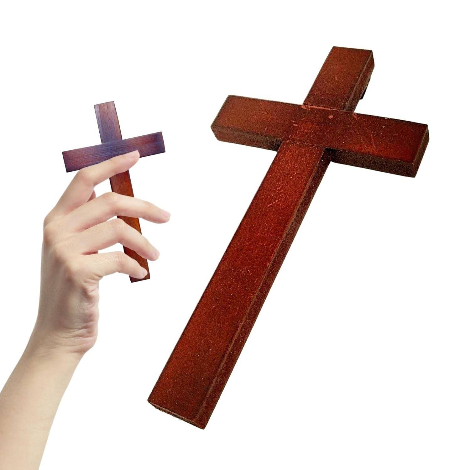 Cruz de Madeira para Parede - Estilo Ecumênico, Sem Imagem - 15,5cm