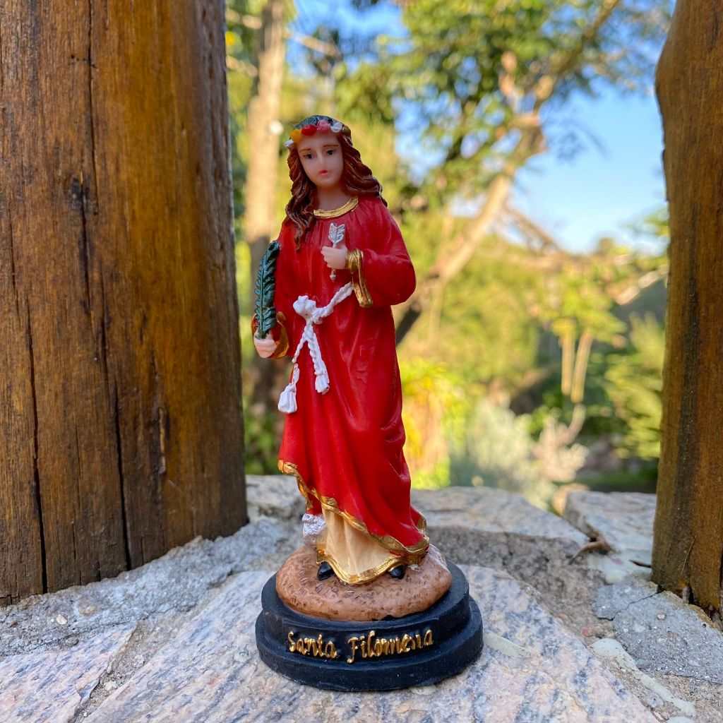 Imagem em Resina Santa Filomena 12cm: Arte Devocional Artesanal