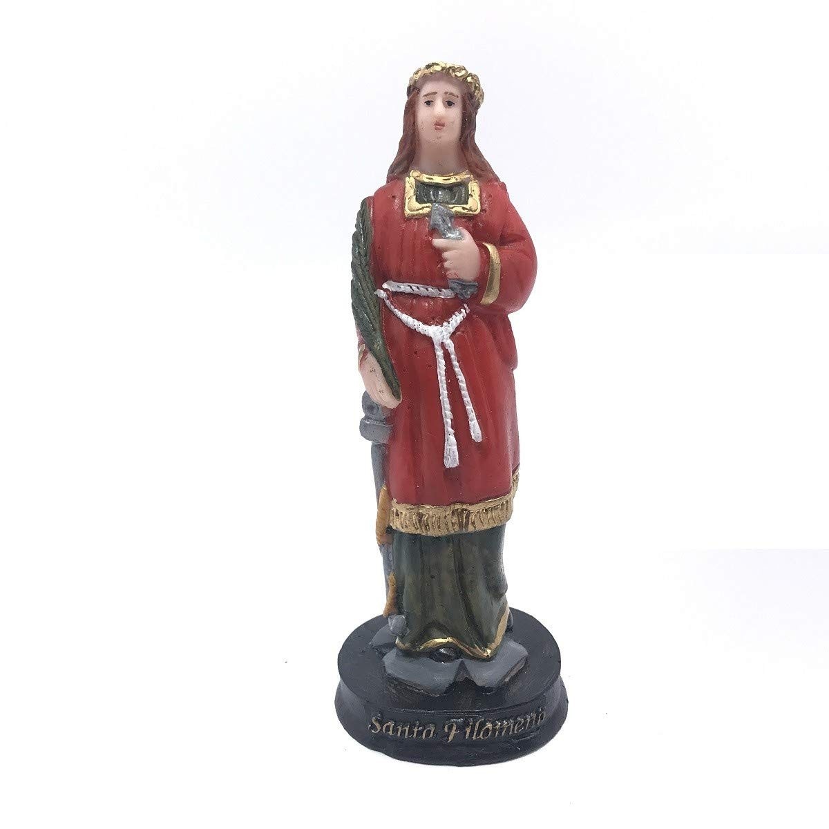 Imagem de Santa Filomena em Resina Maciça 15 cm - Decoração Sagrada com Detalhes Exclusivos