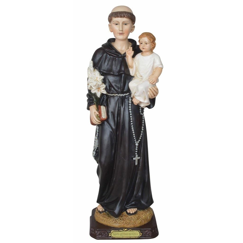 Santo Antônio de Pádua Resina 30,5cm - Imagem Sagrada com Detalhes Finais para Decoração e Oração