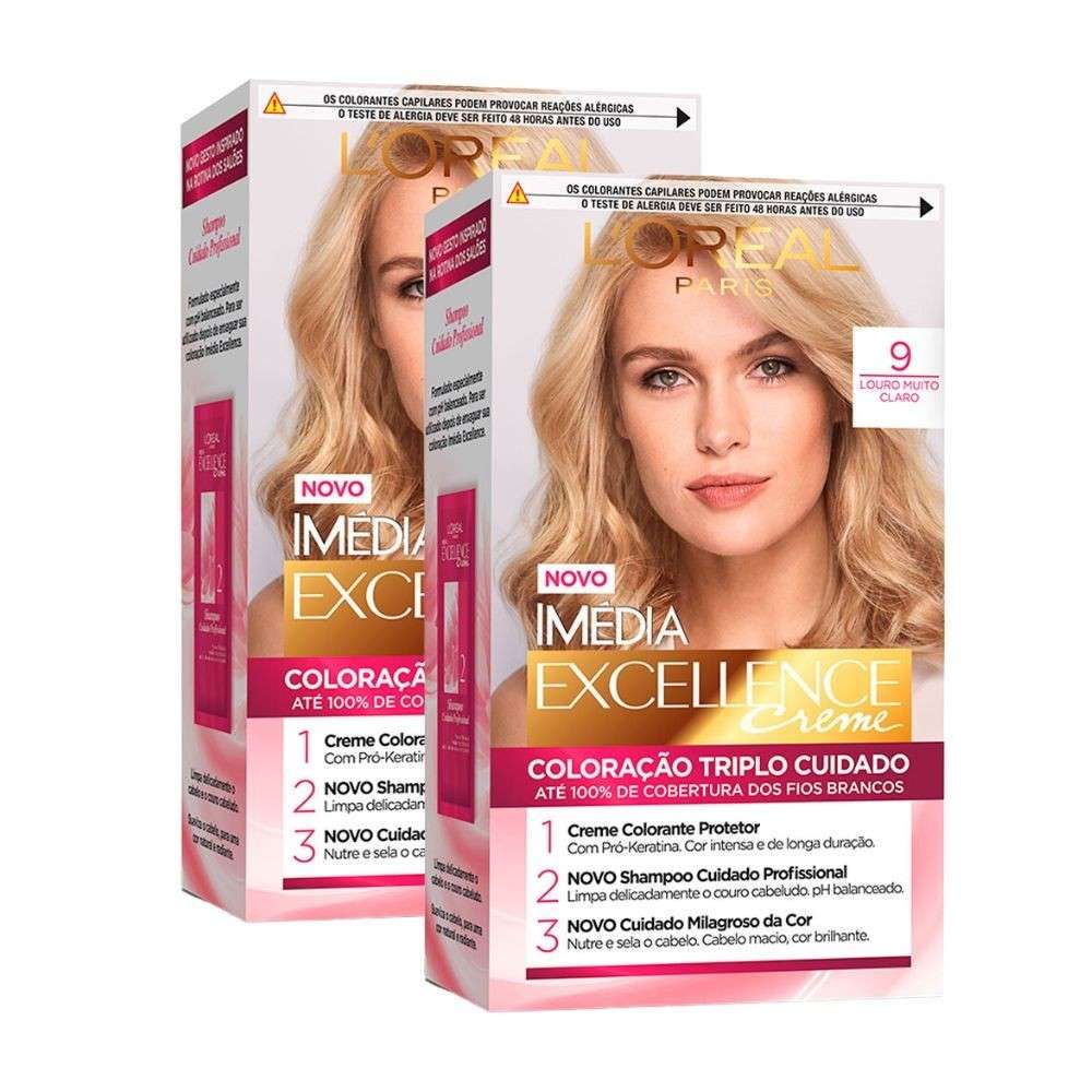 Imédia Excellence L'Oréal: Louro Claríssimo 9 Kit + 1