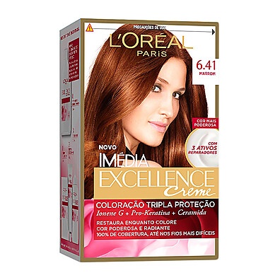 Imédia Excellence L'Oréal: Marrom 6.41 Perfeito!