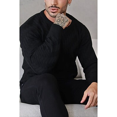 Suéter Masculino de Inverno com Malha Grossa e Envio Imediato
