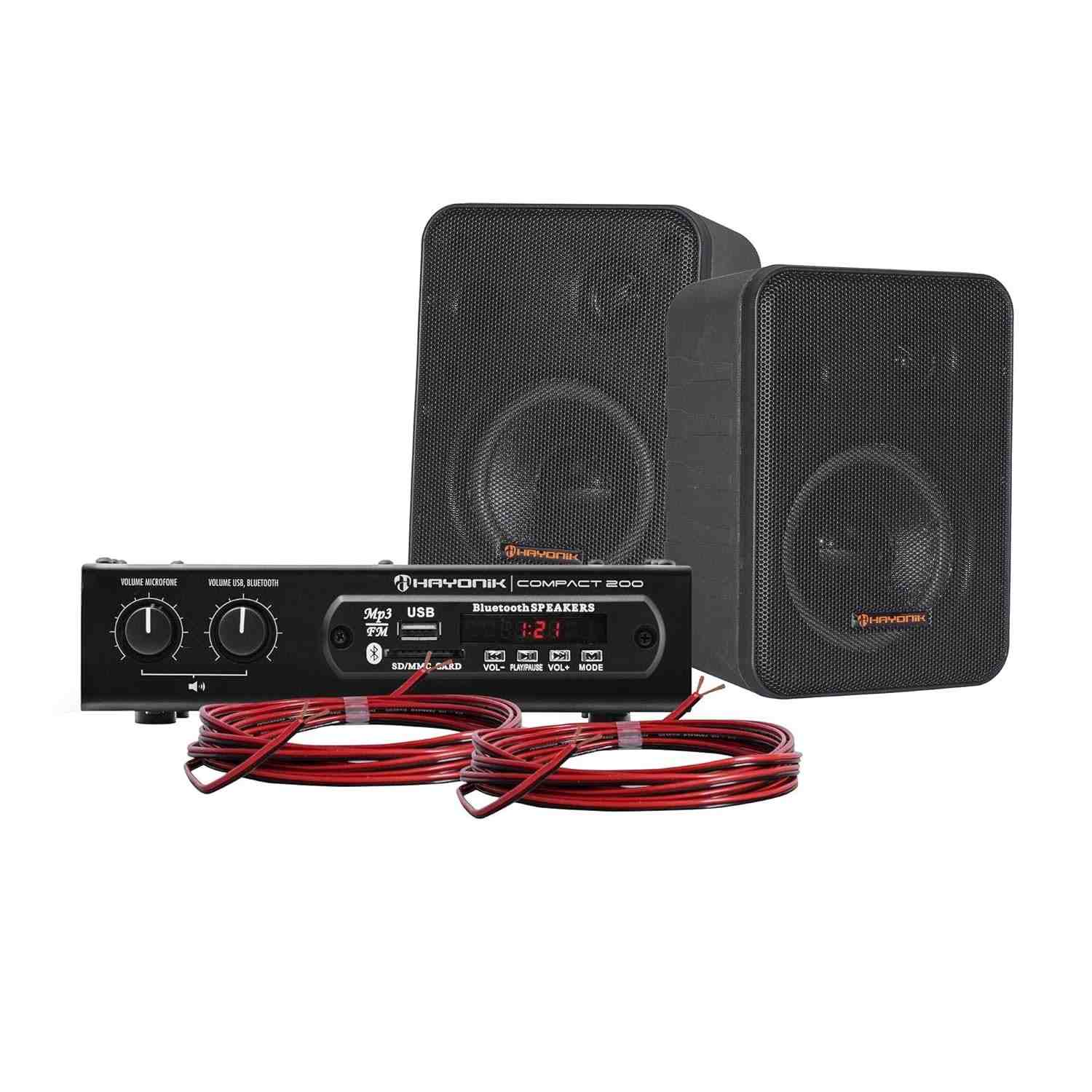 Kit Som Ambiente Hayonik AMBIENCE 2000 V2 200W: Música Imersiva em Preto