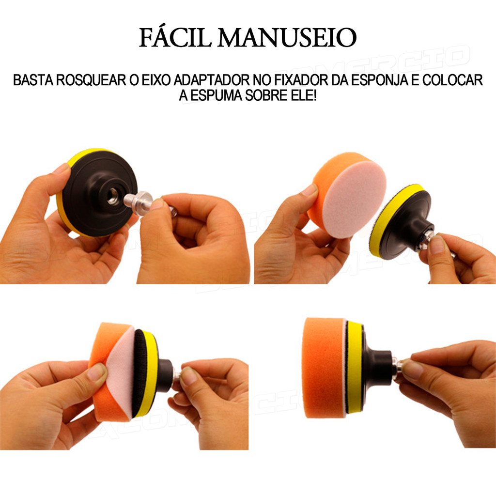 Polimento Automotivo 3": Kit 11pçs Impecável