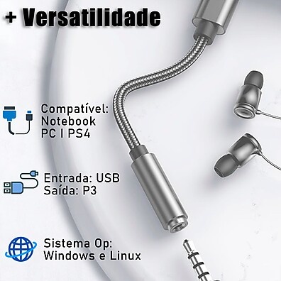 Adaptador de Som USB: Áudio Impecável!