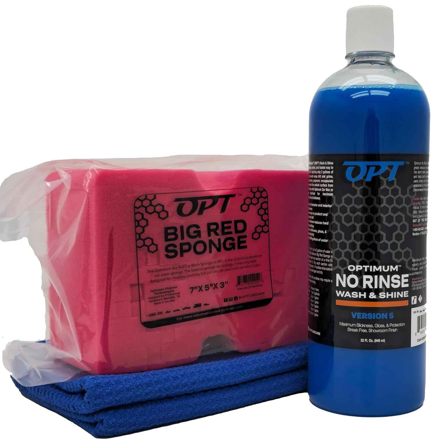 Kit Limpeza Carro Optimum ONR + Esponja BRS: Lavagem Sem Enxágue e Brilho Impecável