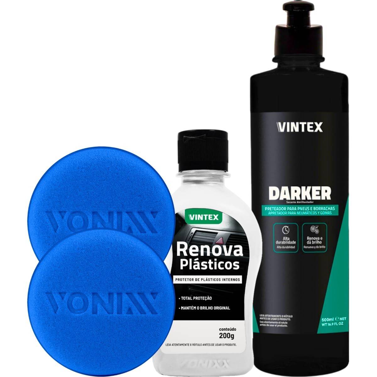 Darker 500ml Vintex: Pneu Pretinho e Revitalizador de Plásticos para um Carro Impecável