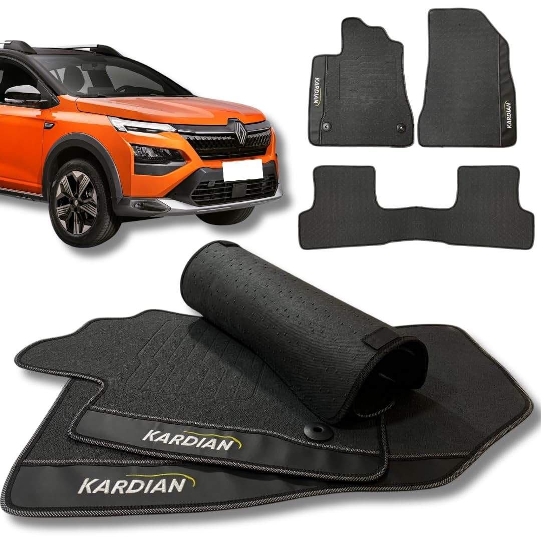 Jogo de Tapetes Premium Emborrachado para Renault Kardian 2023-2025 - 3 Peças Impermeáveis