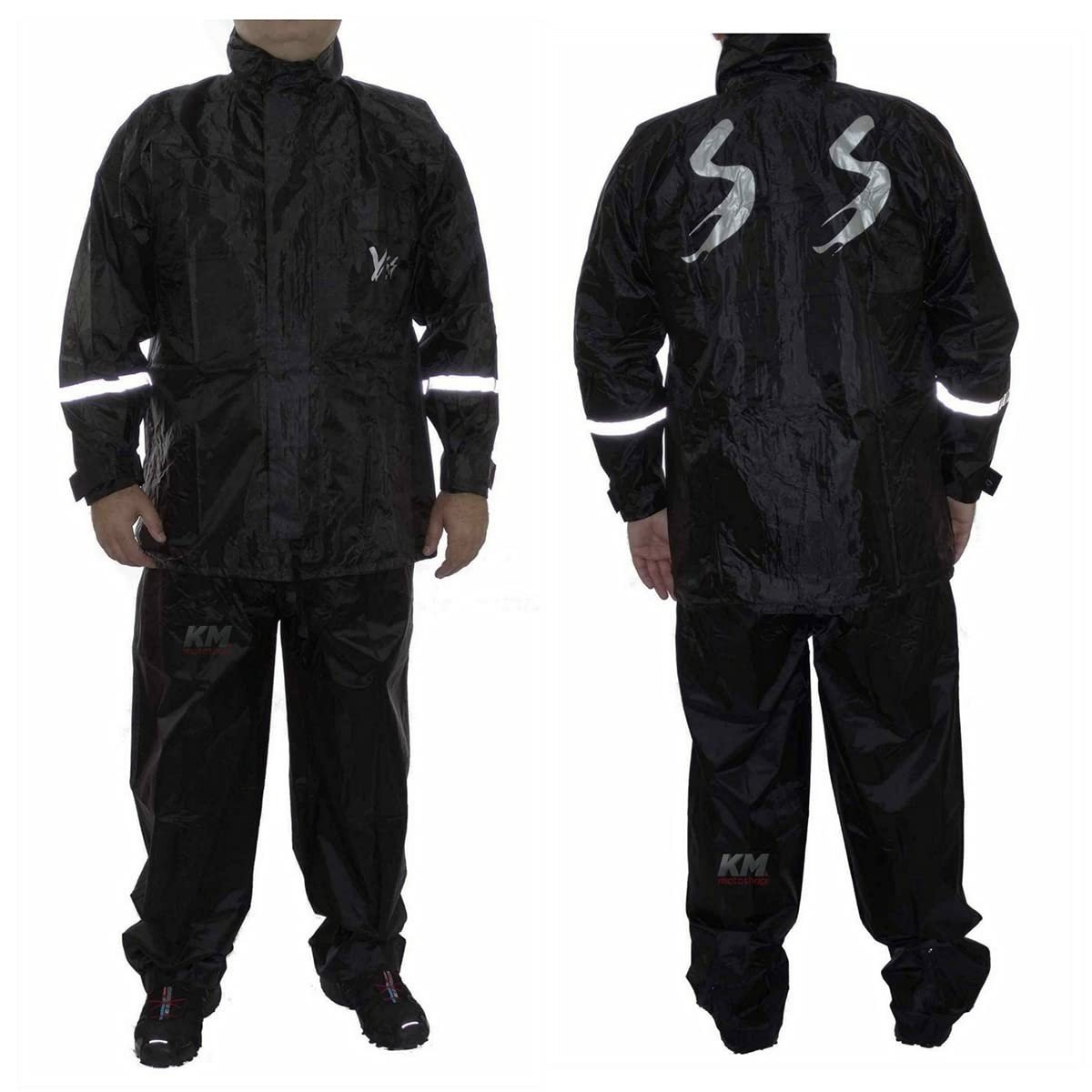 Capa de Chuva Yess Nylon Motoqueiro: Jaqueta + Calça Impermeável e Refletiva